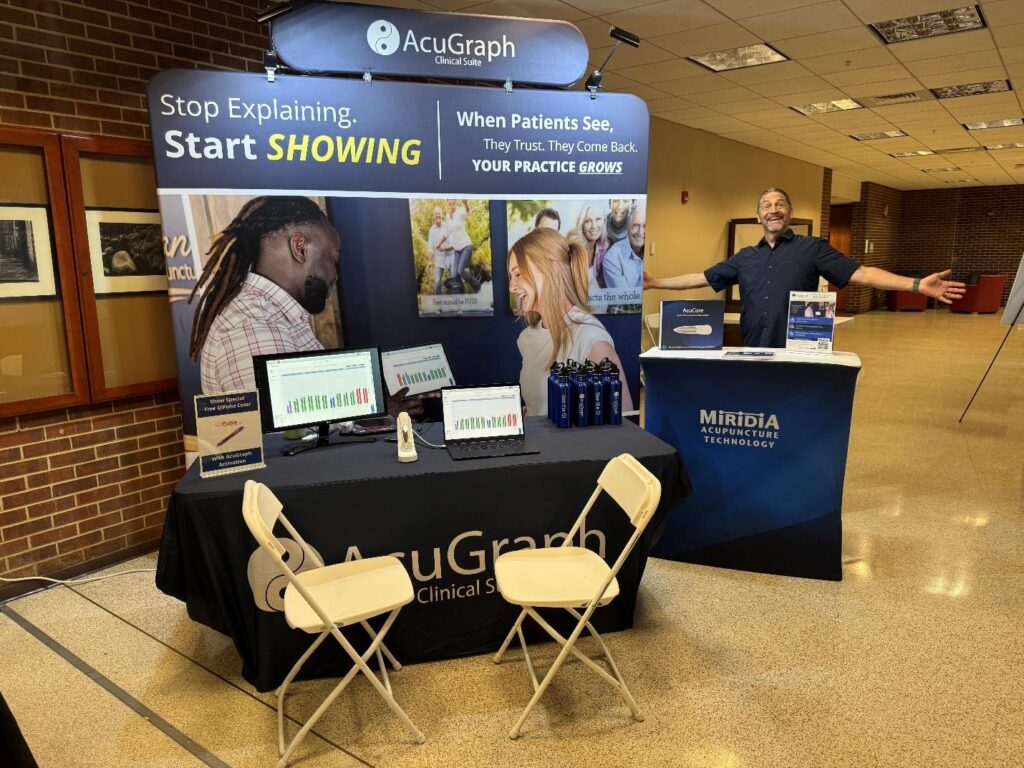 The booth for acugraph at the expo