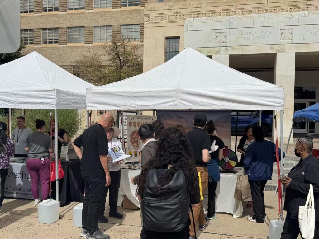 The CCMU booth at the CU Anschutz Block Party